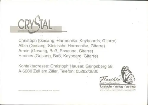 Ak Musikgruppe Crystal, Portrait, Autogramme