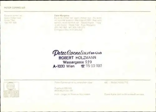 Ak Sänger Peter Cornelius, Portrait, Autogramm