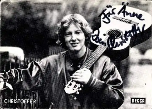 Ak Sänger Christoffer, Portrait mit Gitarre, Autogramme