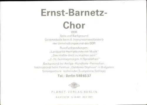 Ak Ernst-Barnetz-Chor, Portrait, Autogramm