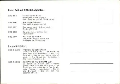 Ak Sänger Peter Beil, Portrait, Autogramm