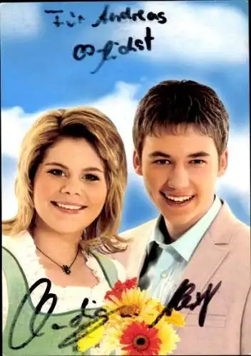 Ak Sänger Claudia und Alexx, Portrait, Autogramme