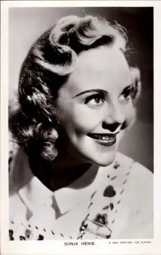 Ak Eiskunstläuferin und Schauspielerin Sonja Henie, Portrait