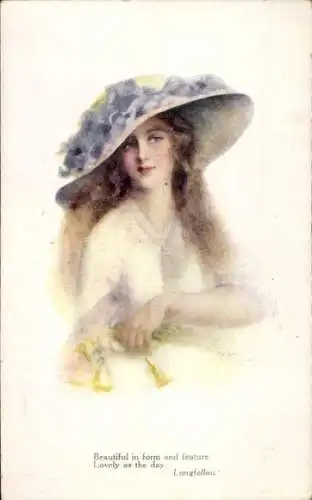 Künstler Ak Horwitz, Helena, Portrait einer jungen Frau, Hut