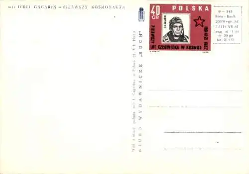 Ak Kosmonaut Juri Gagarin, Portrait