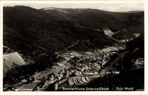 Ak Unterweißbach Thüringen, Fliegeraufnahme