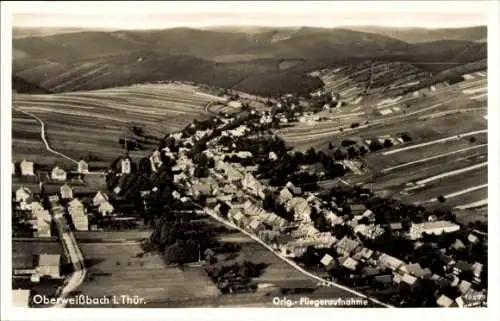 Ak Oberweißbach im Weißbachtal Thüringen, Fliegeraufnahme