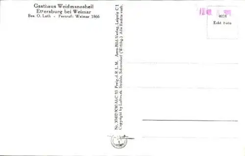 Ak Ettersburg in Thüringen, Fliegeraufnahme