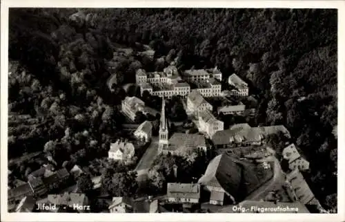 Ak Ilfeld Harz, Fliegeraufnahme mit Kirche und Umgebung