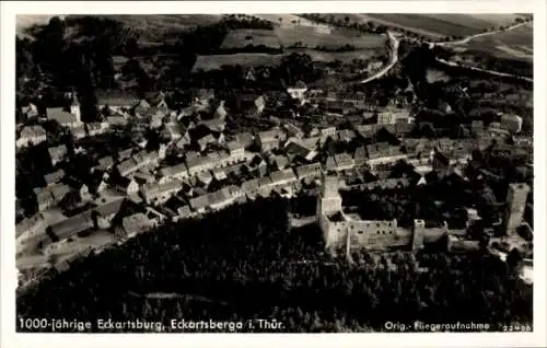 Ak Eckartsberga Burgenlandkreis, Fliegeraufnahme, Eckartsburg