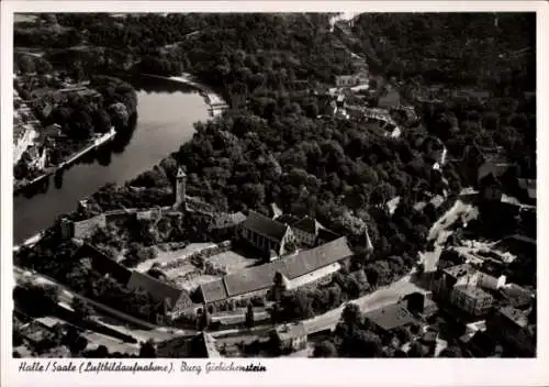 Ak Halle an der Saale, Fliegeraufnahme, Burg Giebichenstein