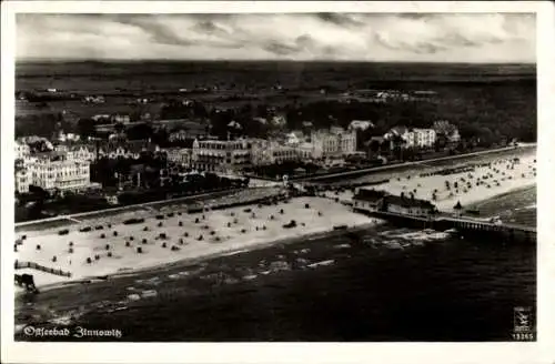 Ak Ostseebad Zinnowitz Usedom, Strand, Fliegeraufnahme