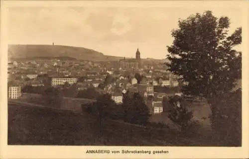 Ak Annaberg Buchholz im Erzgebirge, Gesamtansicht vom Schreckenberg gesehen