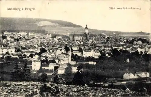 Ak Annaberg Buchholz im Erzgebirge, Panorama vom Schreckenberg aus