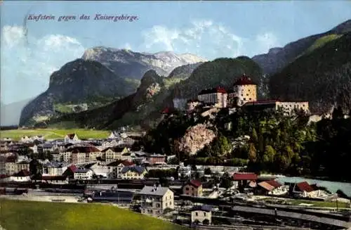Ak Kufstein in Tirol, Gesamtansicht, Kaisergebirge