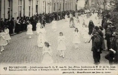 Ak Poperinghe Poperinge Westflandern, Jubelfeesten van O L. V. van St. Jan, Koningin zonderviek