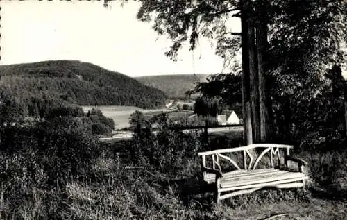 Ak Warstein im Sauerland, Langenbachtal, Sitzbank