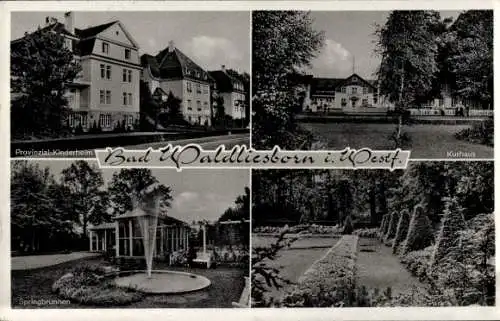 Ak Bad Waldliesborn Lippstadt in Westfalen, Provinzial Kinderheim, Kurhaus, Springbrunnen