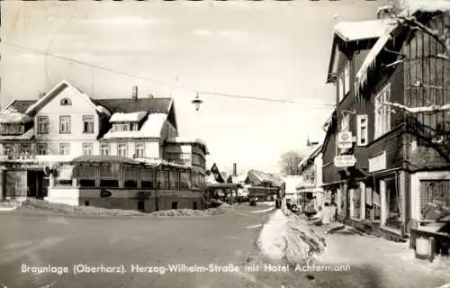 Ak Braunlage im Oberharz, Herzog-Wilhelm-Straße, Hotel Achtermann