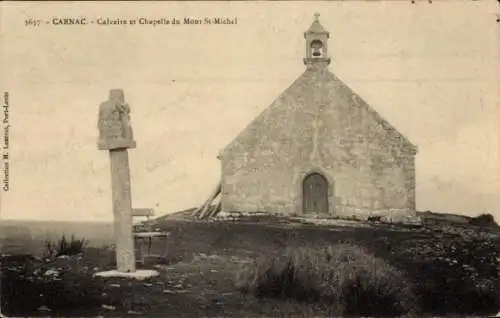 Ak Carnac Morbihan, Clavaire und Kapelle des Mont St-Michel