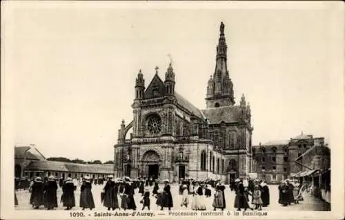 Ak Sainte Anne d'Auray Morbihan, Prozession zurück zur Basilika