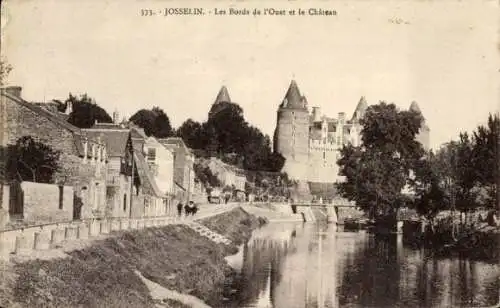 Ak Josselin Morbihan, Les Bords de l’Oust, Schloss