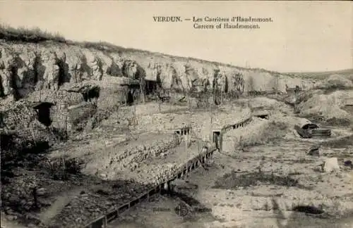 Ak Verdun Meuse, Les Carrieres d’Haudromont