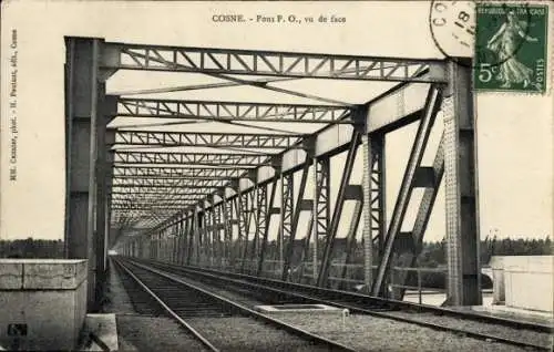 Ak Cosne Nièvre, Pont PO von vorne gesehen