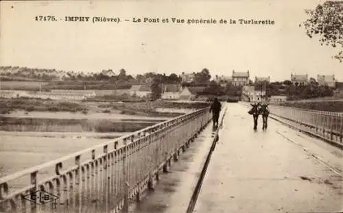 Ak Imphy Nièvre, Die Brücke und Gesamtansicht von Turlurette