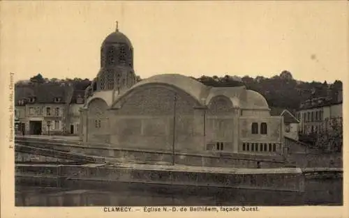 Ak Clamecy Nièvre, Kirche Notre Dame de Bethleem, Westfassade