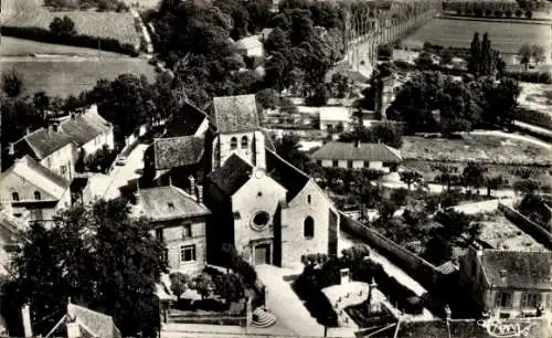 Ak Couilly Pont aux Dames Seine et Marne, Kirche, Panorama, Maison de Retraite des Artistes Dramat.