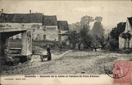 Ak Coulombs Seine et Marne, Descente de la Vallee, Fontaine du Puits d'Amour