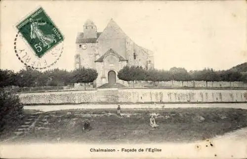 Ak Chalmaison Seine et Marne, Facade de l'Eglise