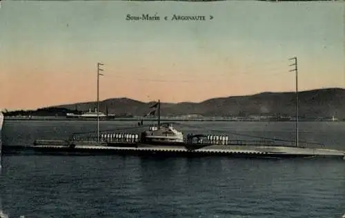 Ak Französisches Kriegsschiff, U-Boot Argonaute