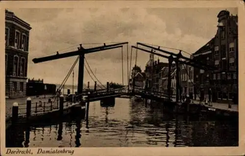 Ak Dordrecht Südholland Niederlande, Hebebrücke, Gebäude