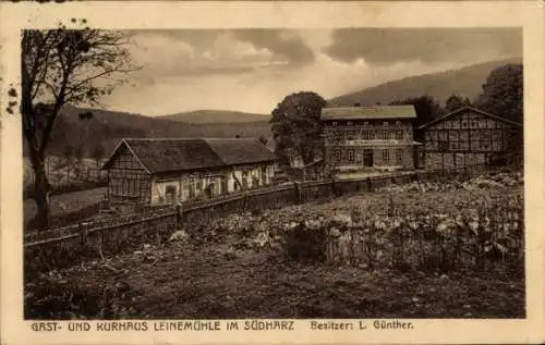 Ak Leinemühle Molmerswende Mansfeld im Harzvorland, Gast und Kurhaus Leinemühle