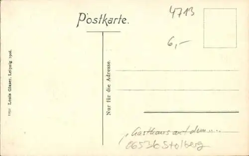 Ak Auerberg Stolberg im Harz, Gasthaus, Straßenpartie