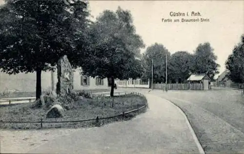 Ak Güsten in Anhalt, Straßenpartie am Beaumont Stein