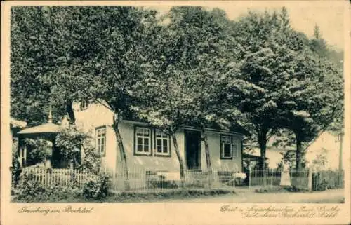 Ak Treseburg Thale im Harz, Gasthaus Goethe Gartenhaus, Reichwaldt Biehl