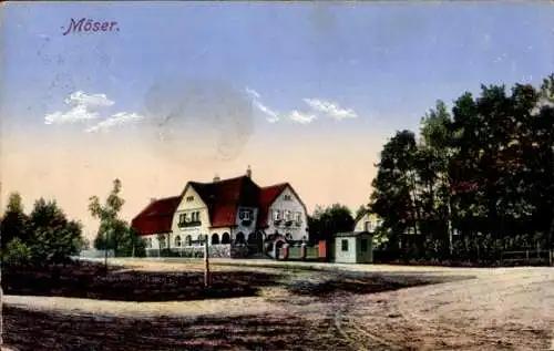 Ak Möser Jerichower Land, Gasthaus Krug zum grünen Kranz