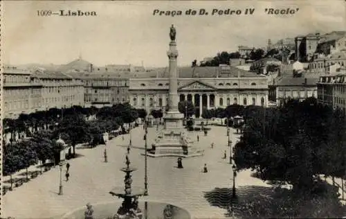 Ak Lisboa Lissabon Portugal, Praca de Dom Pedro IV