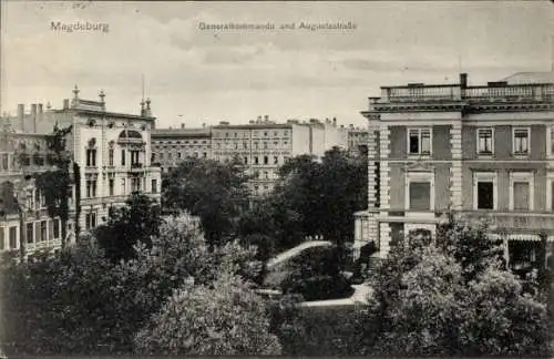 Ak Magdeburg an der Elbe, Generalkommando und Augustastraße