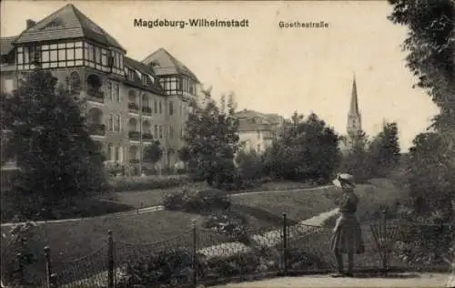 Ak Wilhelmstadt Magdeburg an der Elbe, Goethestraße