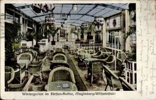 Ak Wilhelmstadt Magdeburg an der Elbe, Fürsten-Cafe, Wintergarten