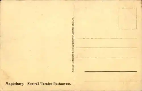 Ak Magdeburg, Zentraltheater Restaurant