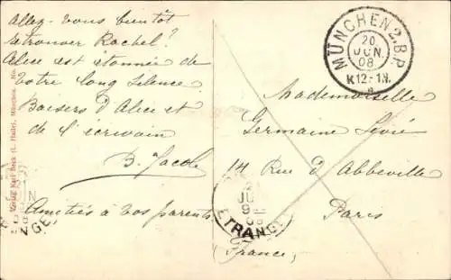 Ak München, Blick auf das Künstlerhaus mit Synagoge