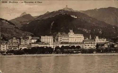 Ak Montreux Kanton Waadt Schweiz, La Rouvenaz und Caux