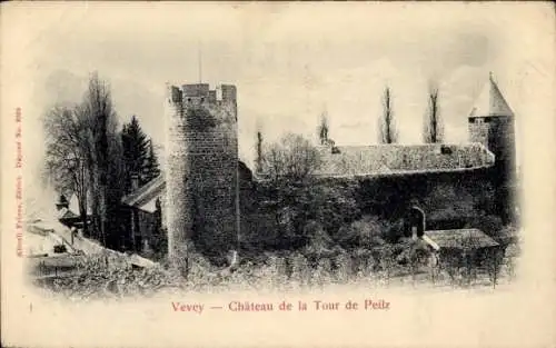 Ak Vevey la Tour Kanton Waadt, Château de la Tour de Peilz