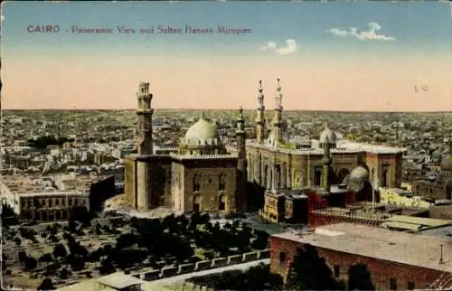 Ak Kairo Ägypten, Vue Panoramique, Sultan-Hassan-Moschee