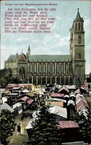 Ak Magdeburg an der Elbe, Domplatz, Magdeburgische Messe